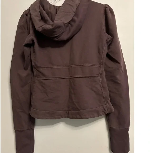 Prairie Underground Womens Full Zip Hoodie Ruched Pockets Organic Cotton Sz L - Picture 2 of 11